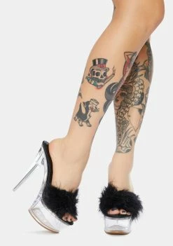 Public Desire Platforms Behavior Feather Clear Platform Heels