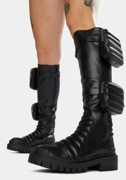 Public Desire Boots & Booties Black Tayla Knee High Boots
