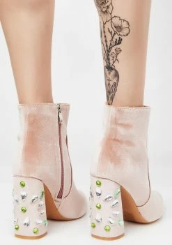 Public Desire Reverend Velvet Ankle Boots