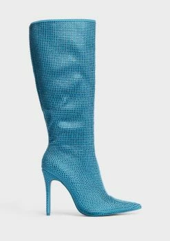Public Desire Heeled Boots Blue Lexi Stiletto Boots