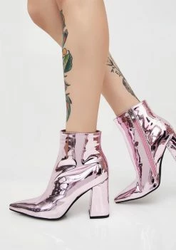 Public Desire Empire Metallic Heeled Ankle Boots Boots & Booties