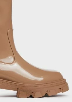 Public Desire Beige Ember Knee High Boots