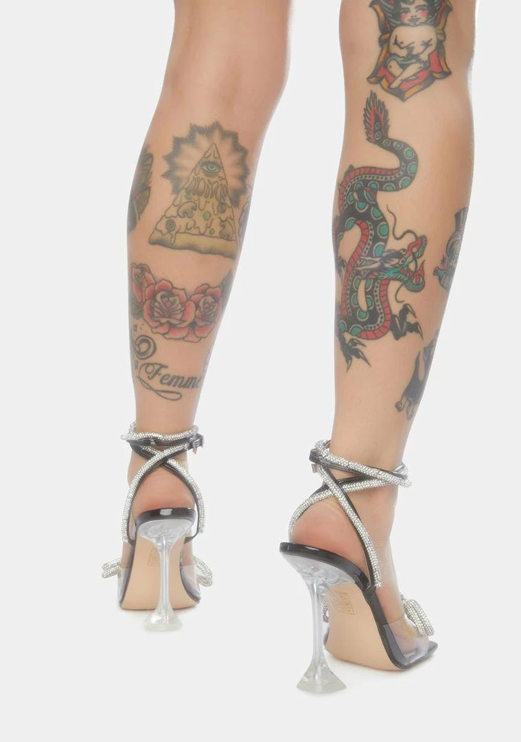 Best Pirce π Public Desire Glimmer Wrap Around Diamante Bow π Heels π 4 Public Desire Glimmer Wrap Around Diamante Bow Heels