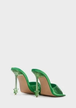 Public Desire Green Nelly Peep Toe Heels