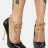 Public Desire Luv Chain Anklet Stiletto Court Heels