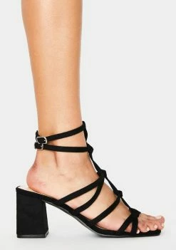 Public Desire Black Zizi Block Heels