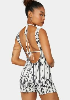 Public Desire Geo Printed Scooped Unitard