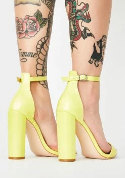 Public Desire Lime Miao Block Heels