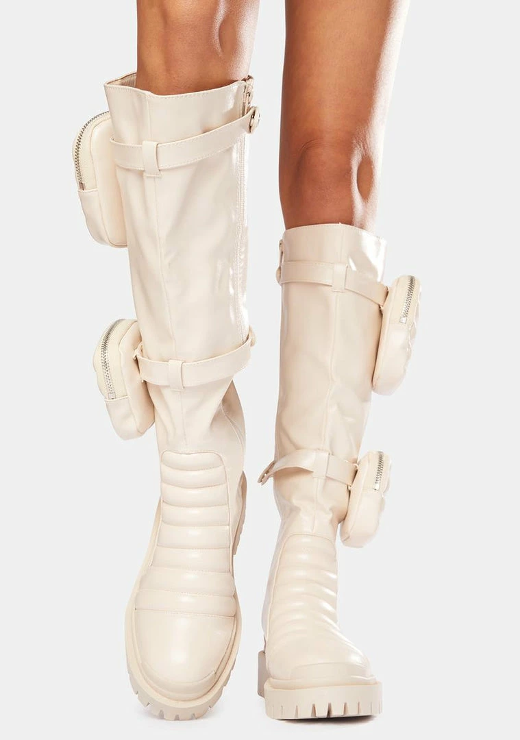 Coupon 🎉 Public Desire Bone Tayla Knee High 🥾 Boots 🎉 2 Public Desire Bone Tayla Knee High Boots