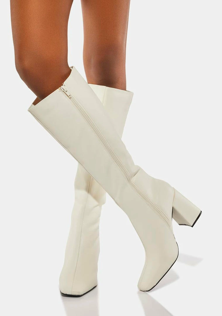 Promo 🔔 Public Desire Apology Vegan Leather Knee High 🥾 Boots Heeled 🥾 Boots 🎁 3 Public Desire Apology Vegan Leather Knee High Boots Heeled Boots