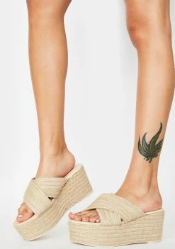 Public Desire Natural Breeze Platform Sandals Platforms