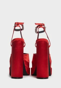 Public Desire Red Frozen Platform Heels