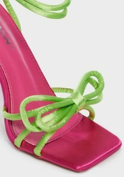 Public Desire Peep Toe Heels Love Games Satin Heels