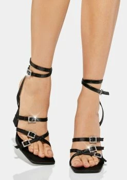 Cheapest 🎉 Public Desire Black Kalon Wrap 👠 Heels 🔔 6 Public Desire Black Kalon Wrap Heels