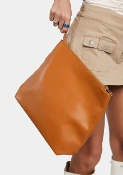Public Desire Clutches Caramel The Aria Slouchy Clutch Bag