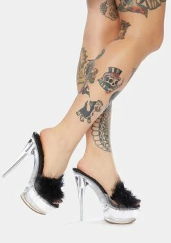 Public Desire Platforms Behavior Feather Clear Platform Heels