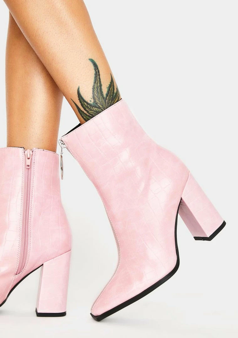 Coupon 🥰 Public Desire 🥾 Boots & Booties Pink Croc Payback Ankle 🥾 Boots ✨ 2 Public Desire Boots & Booties Pink Croc Payback Ankle Boots