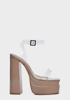 Public Desire Platforms Calla Clear Platform Heels