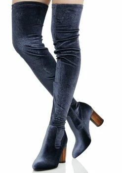 Public Desire Ellis Mirrored Heel Thigh-High Boots Boots & Booties