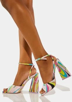 Public Desire Pink Eagle Block Heels