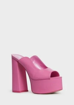 Public Desire Pink Walt Platform Heels