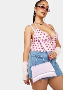 Public Desire Remmy Lilac Croc Handbag