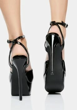 Public Desire Black Just Kidding Platform Heels
