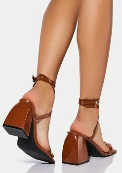 Public Desire Camel Jude Vegan Leather Heels