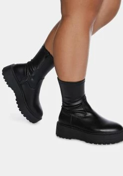 Public Desire Wide Fit Pabla Platform Boots Ankle Boots