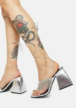 Hot Sale 👍 Public Desire Chrome Peri 👠 Heels 🛒 6 Public Desire Chrome Peri Heels