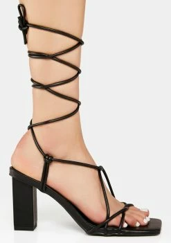 Public Desire Wide Fit Beauty Wrap Heels