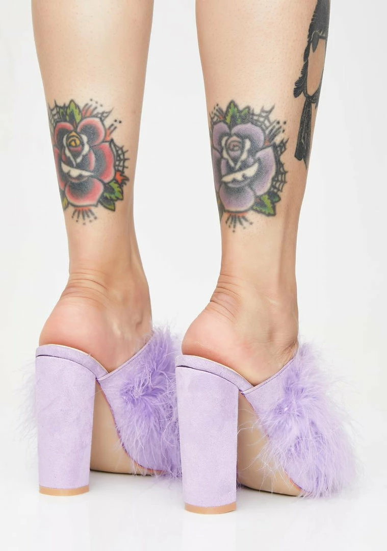 Best deal π Public Desire Lilac Plume Marabou Mules π 4 Public Desire Lilac Plume Marabou Mules