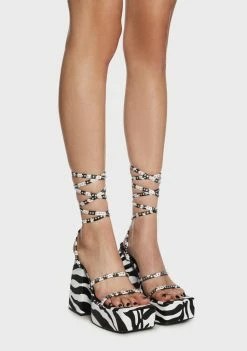 Cheap ๐ฅ Public Desire Zebra Helena Diamante Platform ๐ Heels ๐ 8 Public Desire Zebra Helena Diamante Platform Heels