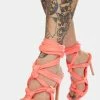 Public Desire Coral Convo Knotted Lace Up Stiletto Heels