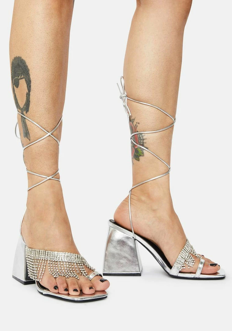 Hot Sale 👍 Public Desire Chrome Peri 👠 Heels 🛒 2 Public Desire Chrome Peri Heels