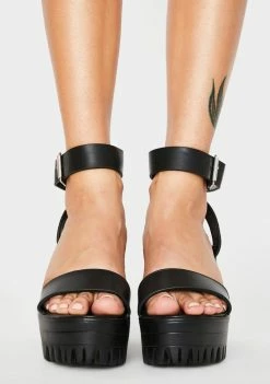 Public Desire Black Avenue Platform Heels Platforms