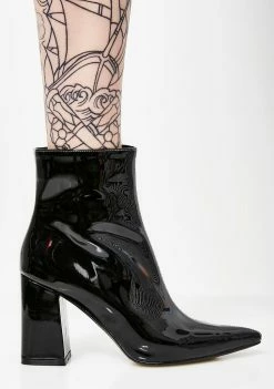 Public Desire Chaos Two-Tone Patent Ankle Boots Boots & Booties