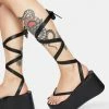 Public Desire Lady Lace Up Ribbon Platforms