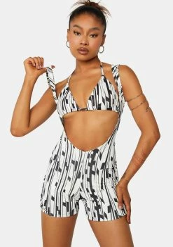 Public Desire Geo Printed Scooped Unitard