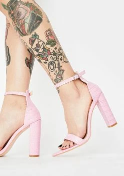 Public Desire Pink Miao Block Heels