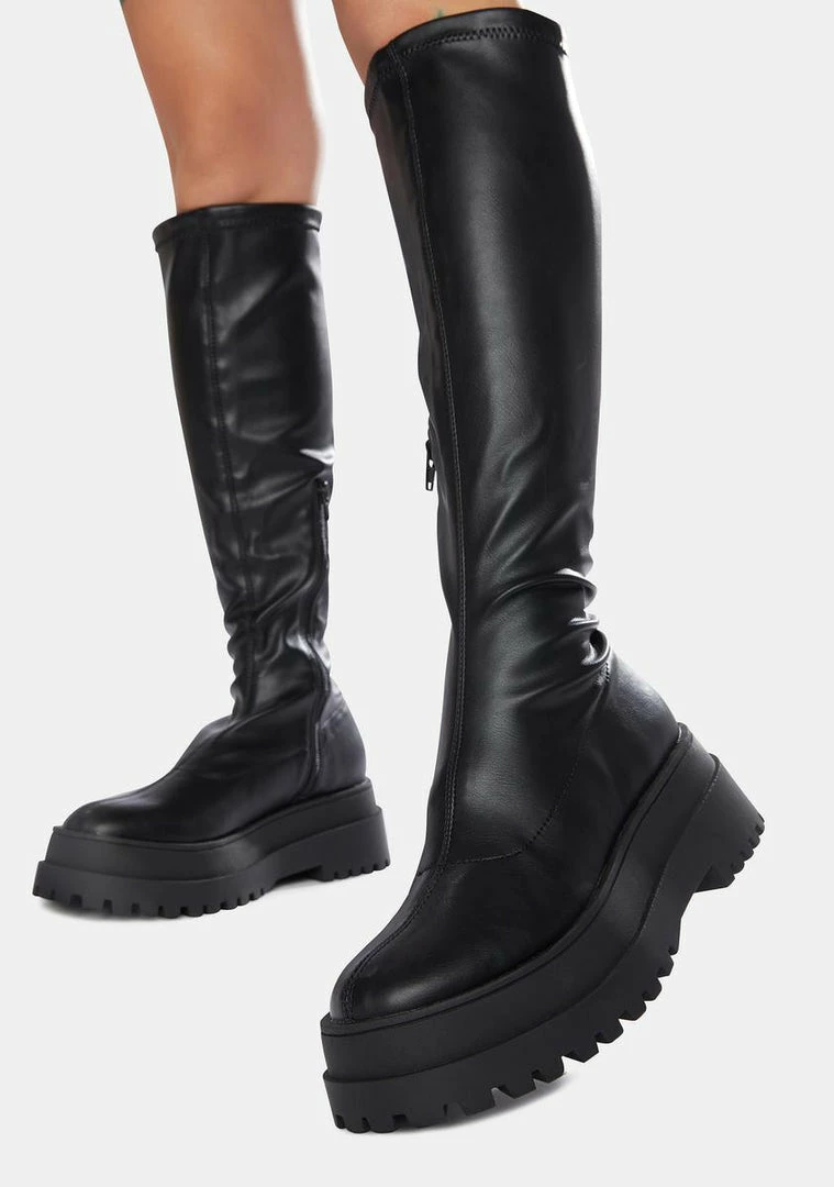 Outlet ๐ Public Desire Haunt Knee High Chunky Sole ๐ฅพ Boots Platforms ๐ 2 Public Desire Haunt Knee High Chunky Sole Boots Platforms