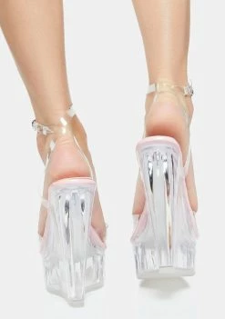 Brand new ๐ Public Desire Pink Patent Nikki Beach Platform Wedges ๐ 9 Public Desire Pink Patent Nikki Beach Platform Wedges