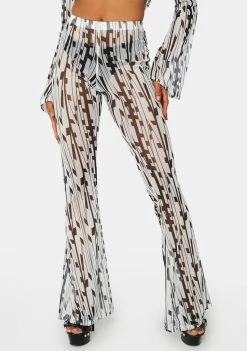 Public Desire Geo Printed Mesh Flares