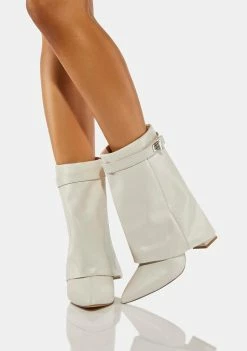 Public Desire Ecru Fyre Ankle Boots Boots & Booties