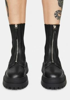 Public Desire Code Zip Up Boots