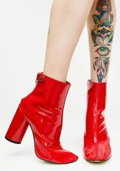 Public Desire Boots & Booties Flame Lia Vinyl Stud Strap Boots
