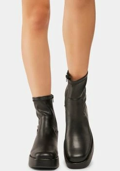 Public Desire Black Not Okay Ankle Boots