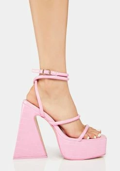 Public Desire Pink Pierce Block Heels