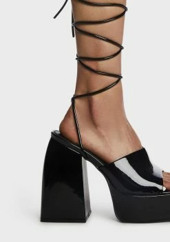 Public Desire Orchid Lace-Up Platform Heels