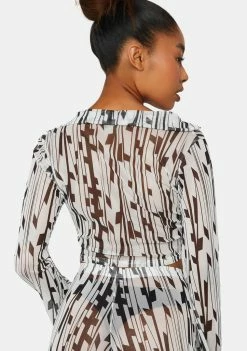 Best reviews of ❤️ Public Desire Geo Printed Mesh 90's Blouse 👍 7 Public Desire Geo Printed Mesh 90's Blouse